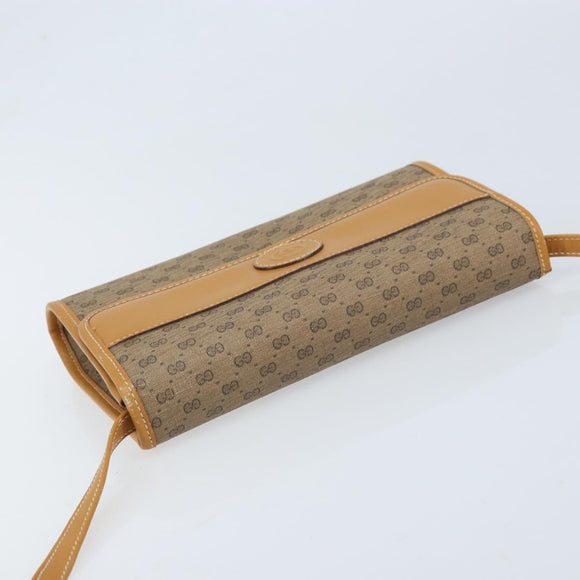 GUCCI Micro GG Supreme Shoulder Bag PVC Beige Gold 004 89 1041 Auth ka3102