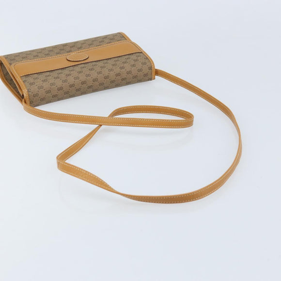 GUCCI Micro GG Supreme Shoulder Bag PVC Beige Gold 004 89 1041 Auth ka3102