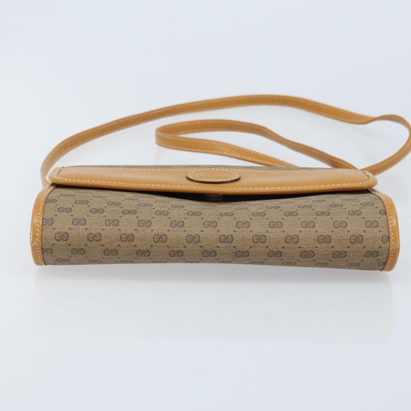 GUCCI Micro GG Supreme Shoulder Bag PVC Beige Gold 004 89 1041 Auth ka3102
