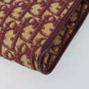 Christian Dior Trotter Canvas Kettenschultertasche Rot Gold Auth ka3104-15