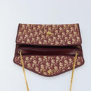 Christian Dior Trotter Canvas Kettenschultertasche Rot Gold Auth ka3104-10