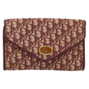 Christian Dior Trotter Canvas Kettenschultertasche Rot Gold Auth ka3104-13