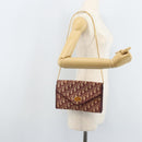 Christian Dior Trotter Canvas Kettenschultertasche Rot Gold Auth ka3104-20