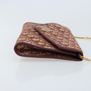 Christian Dior Trotter Canvas Kettenschultertasche Rot Gold Auth ka3104-3