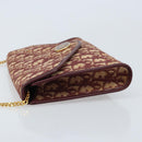 Christian Dior Trotter Canvas Kettenschultertasche Rot Gold Auth ka3104-4