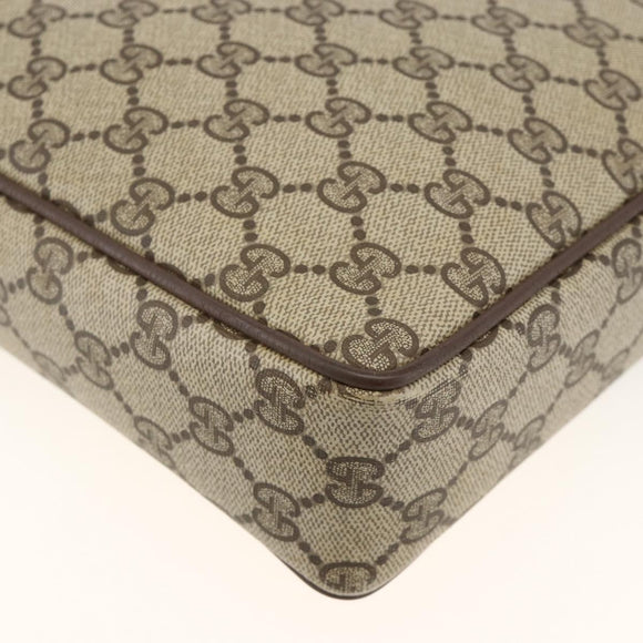 GUCCI GG Supreme Clutch Bag PVC Beige Gold 156 01 053 Auth ka3105