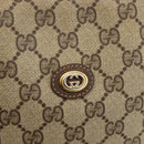 GUCCI GG Supreme Clutch Bag PVC Beige Gold 156 01 053 Auth ka3105-15