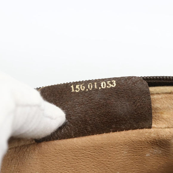 GUCCI GG Supreme Clutch Bag PVC Beige Gold 156 01 053 Auth ka3105