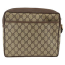 GUCCI GG Supreme Clutch Bag PVC Beige Gold 156 01 053 Auth ka3105-3