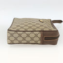 GUCCI GG Supreme Clutch Bag PVC Beige Gold 156 01 053 Auth ka3105-5