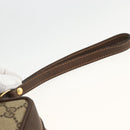 GUCCI GG Supreme Clutch Bag PVC Beige Gold 156 01 053 Auth ka3105-7