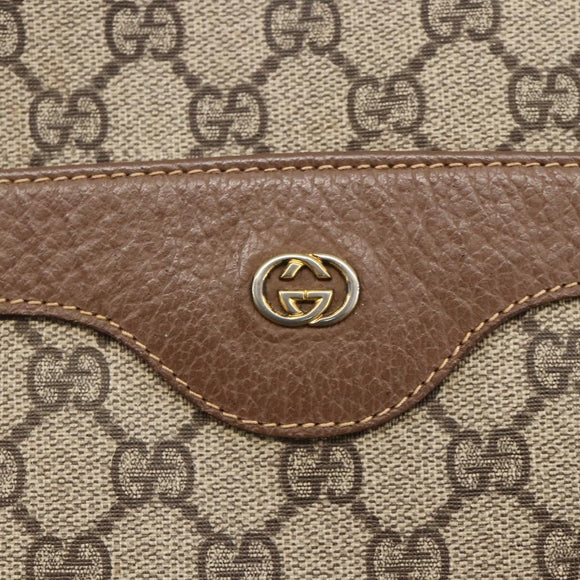 GUCCI GG Supreme Web Sherry Line Tote Bag PVC Beige Red Auth ka3106
