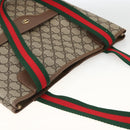 GUCCI GG Supreme Web Sherry Line Tote Bag PVC Beige Red Auth ka3106-6