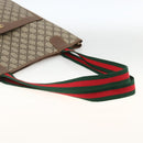 GUCCI GG Supreme Web Sherry Line Tote Bag PVC Beige Red Auth ka3106-7
