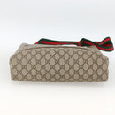 GUCCI GG Supreme Web Sherry Line Tote Bag PVC Beige Red Auth ka3106-9