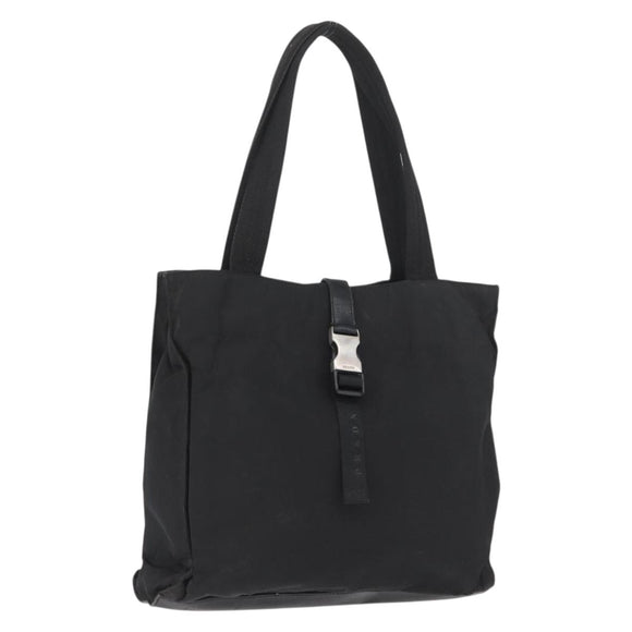 PRADA Tote Bag Nylon Black Silver Auth ka3110
