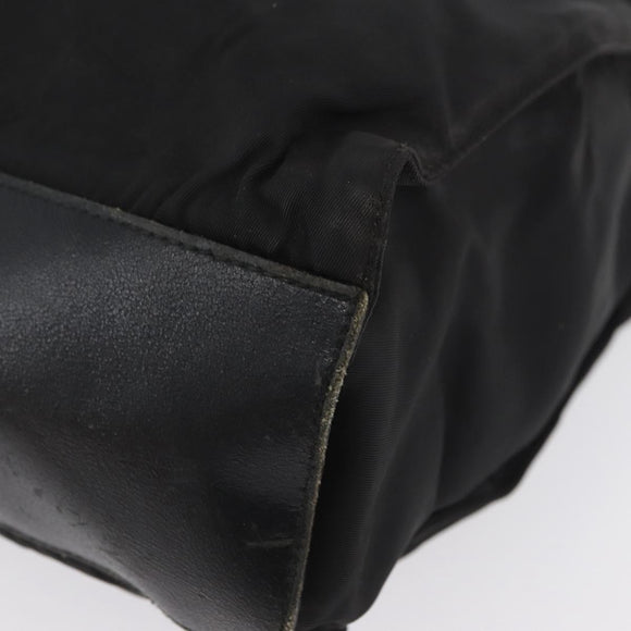 PRADA Tote Bag Nylon Black Silver Auth ka3110