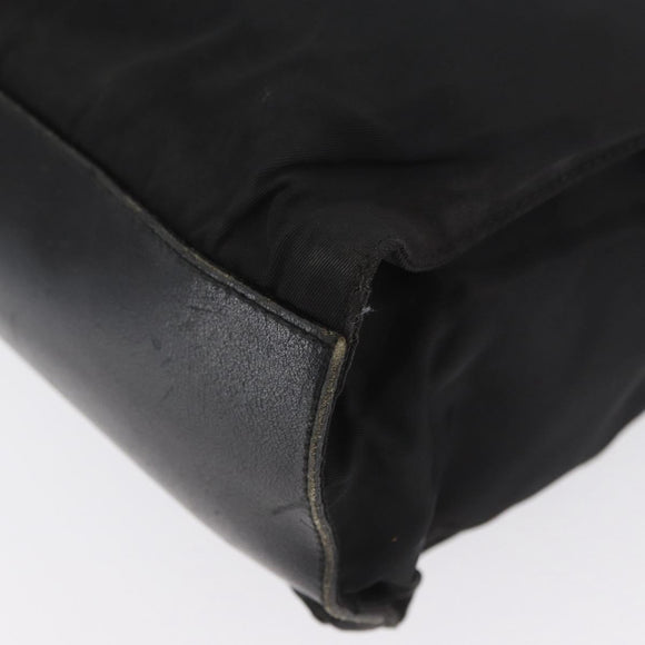 PRADA Tote Bag Nylon Black Silver Auth ka3110