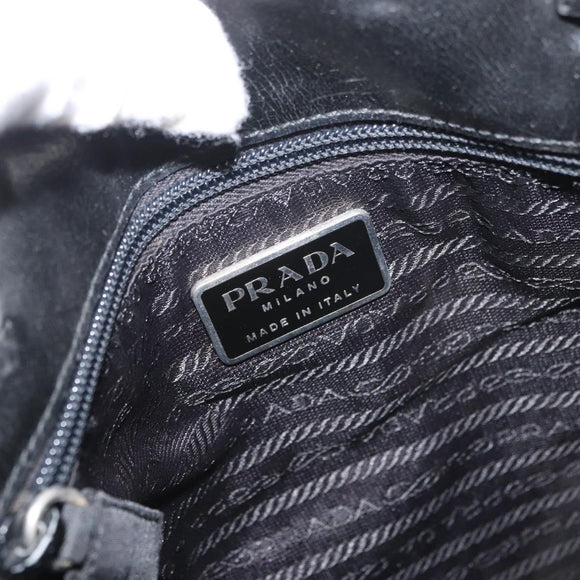 PRADA Tote Bag Nylon Black Silver Auth ka3110
