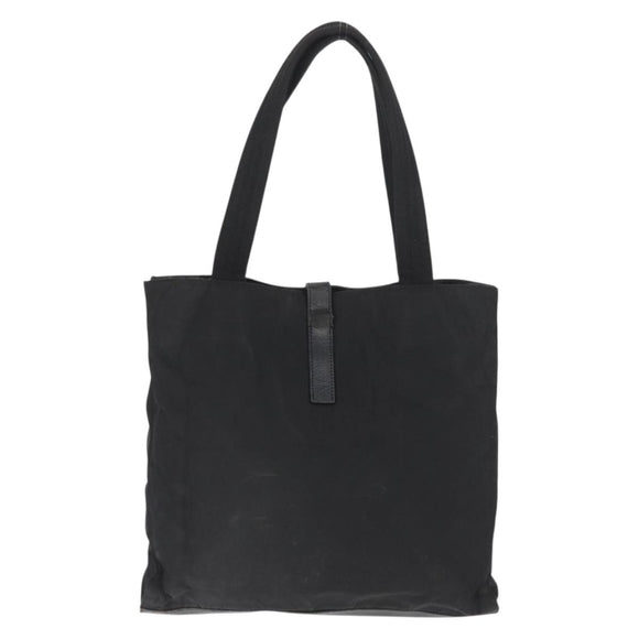 PRADA Tote Bag Nylon Black Silver Auth ka3110