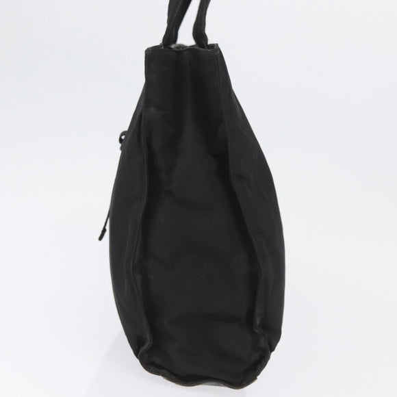 PRADA Tote Bag Nylon Black Silver Auth ka3110