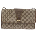 GUCCI GG Supreme Shoulder Bag PVC Beige Gold Auth ka3113-13