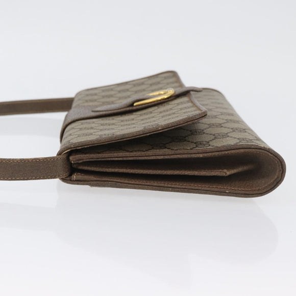 GUCCI GG Supreme Shoulder Bag PVC Beige Gold Auth ka3113