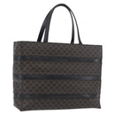 CELINE Macadam Canvas Hand Bag PVC Leather Black Gold Auth ka3121-1