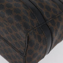 CELINE Macadam Canvas Hand Bag PVC Leather Black Gold Auth ka3121-15