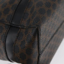 CELINE Macadam Canvas Hand Bag PVC Leather Black Gold Auth ka3121-16