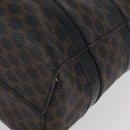 CELINE Macadam Canvas Hand Bag PVC Leather Black Gold Auth ka3121-17