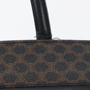 CELINE Macadam Canvas Hand Bag PVC Leather Black Gold Auth ka3121-9