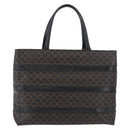 CELINE Macadam Canvas Hand Bag PVC Leather Black Gold Auth ka3121-13