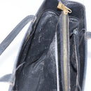 CELINE Macadam Canvas Hand Bag PVC Leather Black Gold Auth ka3121-22