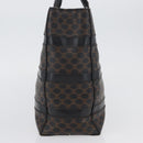 CELINE Macadam Canvas Hand Bag PVC Leather Black Gold Auth ka3121-3