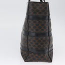 CELINE Macadam Canvas Hand Bag PVC Leather Black Gold Auth ka3121-4