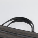 CELINE Macadam Canvas Hand Bag PVC Leather Black Gold Auth ka3121-14