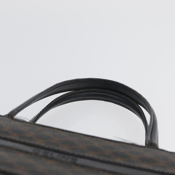 CELINE Macadam Canvas Hand Bag PVC Leather Black Gold Auth ka3121
