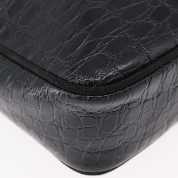 Salvatore Ferragamo Shoulder Bag Leather Black Gold Auth ka3122A