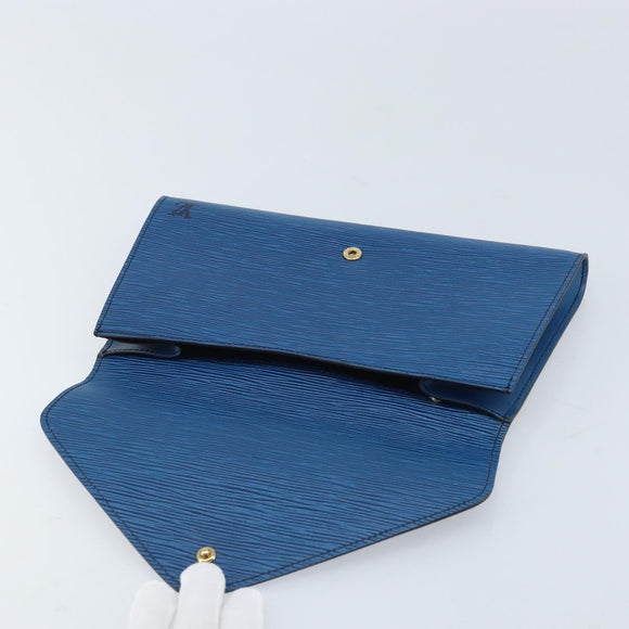LOUIS VUITTON Epi Art Deco Clutch Bag Blue M52635 LV Auth ka3124