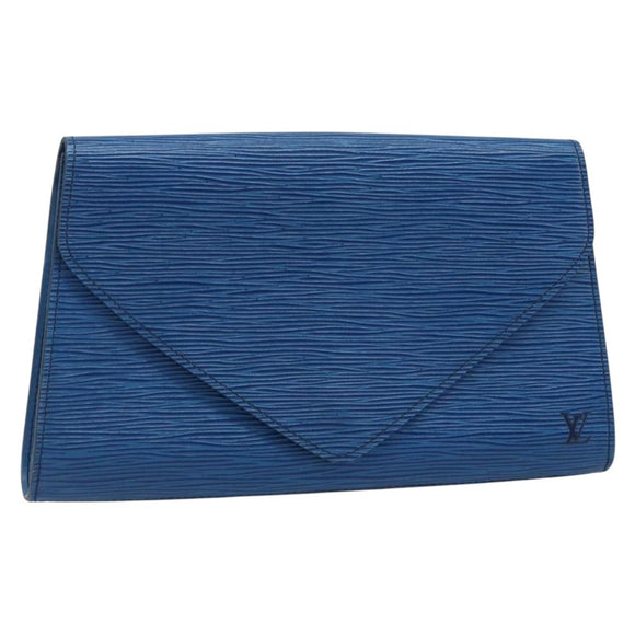 LOUIS VUITTON Epi Art Deco Clutch Bag Blue M52635 LV Auth ka3124