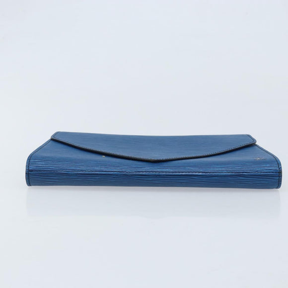 LOUIS VUITTON Epi Art Deco Clutch Bag Blue M52635 LV Auth ka3124