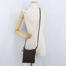 FENDI Zucchino Canvas Mamma Baguette Shoulder Bag Dark Brown Silver Auth ka3125-21