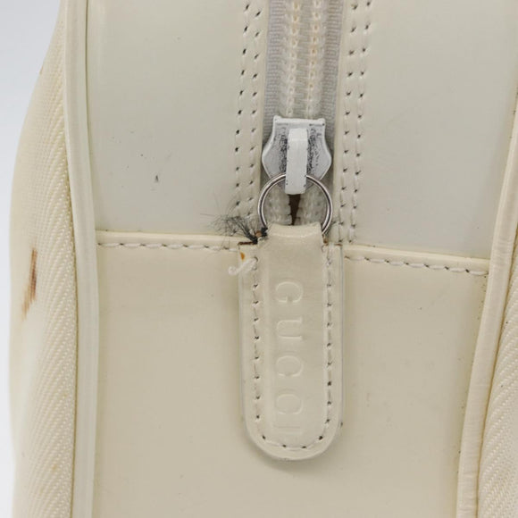 GUCCI Handtasche Nylon 2way Silber Weiß 000 2040 0538 Auth ka3126