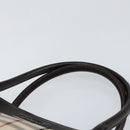 BURBERRY Nova Check Hand Bag Canvas Beige Silver Auth ka313-8