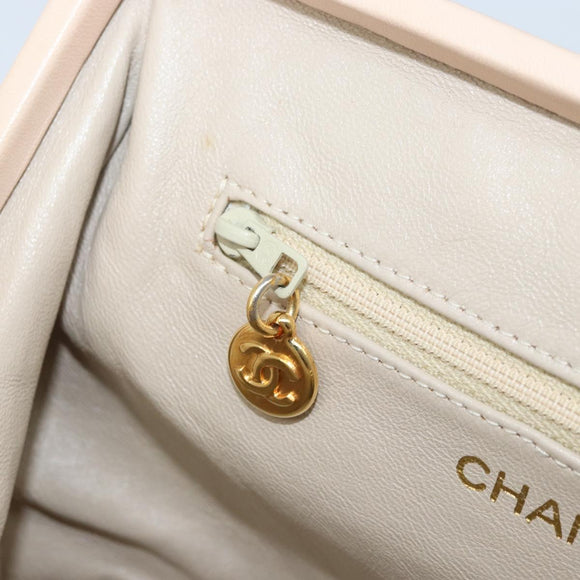 CHANEL Chain Matelasse Hand Bag Lamb Skin Pink Gold CC Auth ka3130SAV