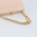 CHANEL Chain Matelasse Hand Bag Lamb Skin Pink Gold CC Auth ka3130SAV-7