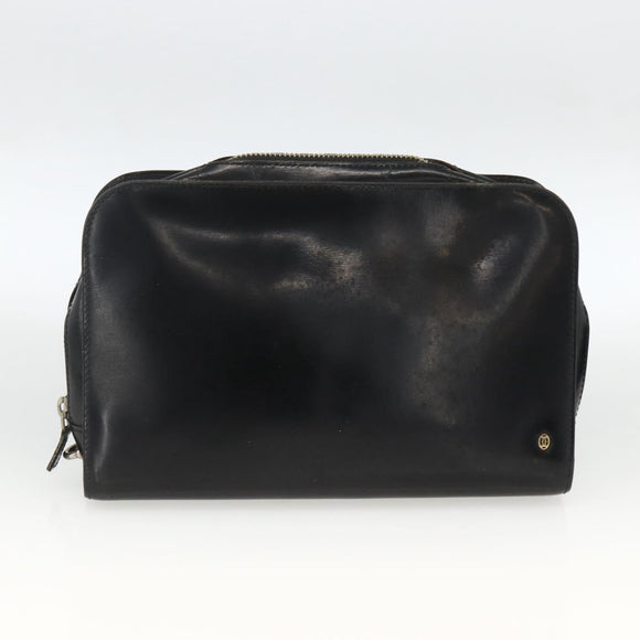 CELINE Cartier Clutch Bag Leather 3 Set Black Auth ka3131