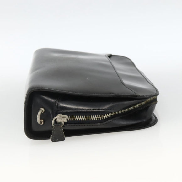 CELINE Cartier Clutch Bag Leather 3 Set Black Auth ka3131