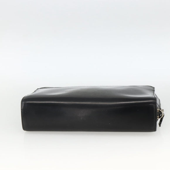 CELINE Cartier Clutch Bag Leather 3 Set Black Auth ka3131